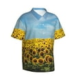 thumbnail image 2 of Easygdp Blooming Sunflower Field Men'S Summer Casual Short Sleeve,Short Sleeve Button-Down Shirt, Lapel Loose Breathable Hawaiian Short Sleeve - Xx-Large, 2 of 9