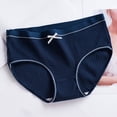 thumbnail image 2 of B91xZ Women's Underwear Plus Size Solid High Cut Underwear,L Dark Blue, 2 of 3