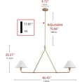 thumbnail image 5 of Modern 2-Light Kitchen Island Pendant Light 46.45 inch Rose Gold Pendant Lights with Fabric Shade Classic Farmhouse Linear Chandelier Over Table for Dining Room Bar E12, 5 of 14