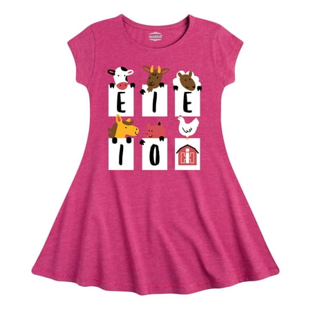 

International Harvester - E-I-E-I-O Barnyard Animals - Toddler Girls Fit And Flare Dress