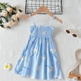 thumbnail image 5 of Wavsuf Toddler Girls Casual Dresses Summer Crew Neck Knitted Light blue Dresses Size 6Y, 5 of 6
