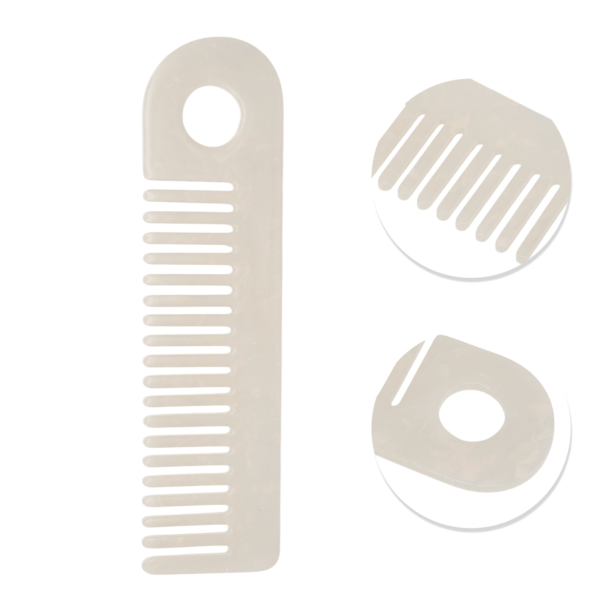 Unique Bargains 1 Pc Exquisite Marble Pattern Hair Comb for All Hair Types White