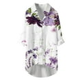thumbnail image 1 of Blusa con bolsillo y estampado de solapa con botones de manga larga informal para mujer Pompotops FGAJ20484, 1 of 5
