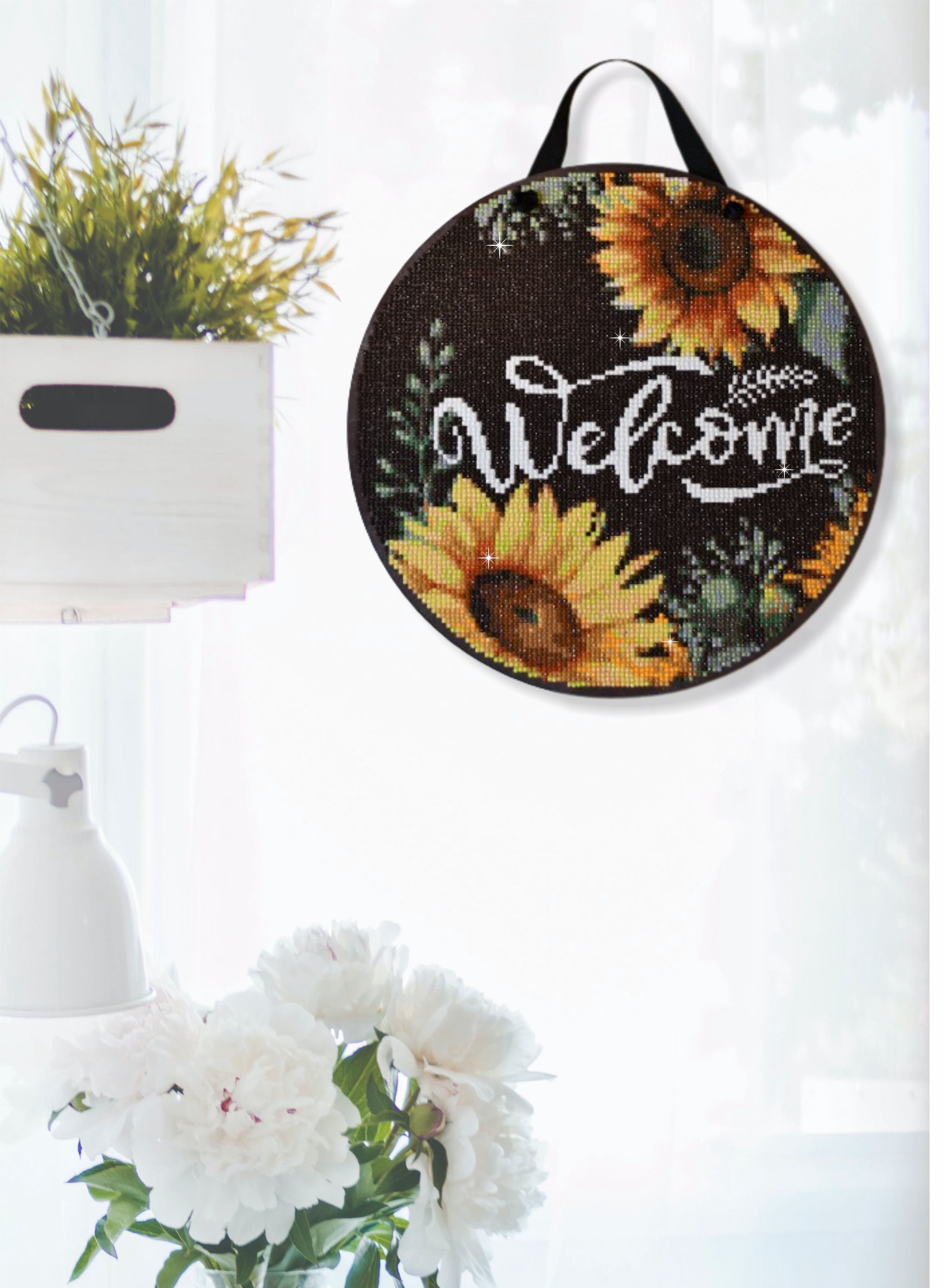 Sunflower Welcome Sign Diamond Painting Kit