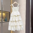 thumbnail image 3 of ATOGUTA Girls Long Dresses Flowy Dresses A-line Sundress for Girls Casual Beach Wedding Dress Size 5T-13, White, 3 of 6