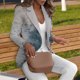 thumbnail image 4 of Gibobby Blazer de mujer casual chamarra elástica para mujer con cuello de solapa para trabajo y oficina(A,XL), 4 of 5