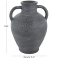 thumbnail image 3 of DecMode 16" Whitewashed Textured Amphora Black Ceramic Vase with 2 Handles, 3 of 10