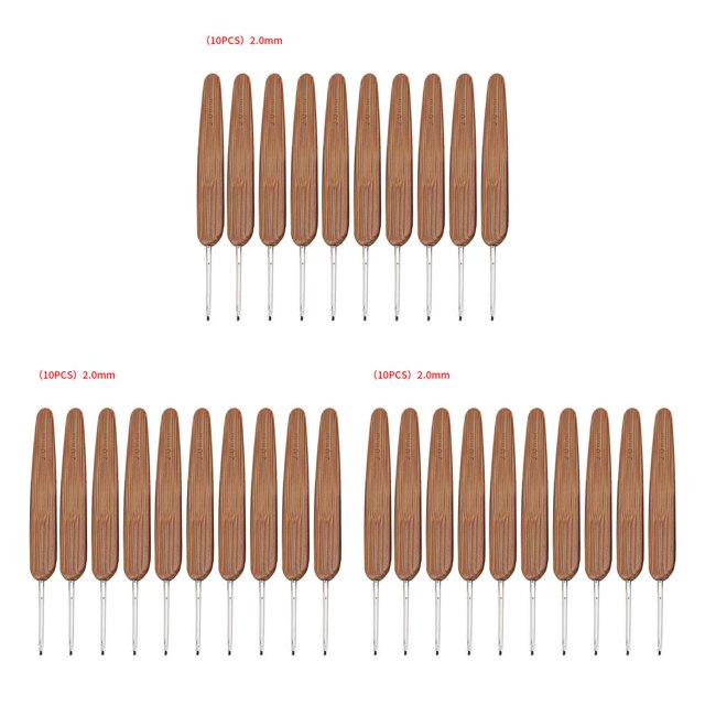 Naiovety 10 unids/set 0,5mm-2,75mm juego de punto de bambú juego de ganchos de encaje pequeño juego de ganchos de ganchillo DIY para mango de Type4 NO4