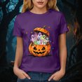 thumbnail image 6 of NOLDARES Halloween Shirts for Women Spooky Season Tshirt Cute Halloween Ghost Tee Fall Casual Short Sleeve Tops(Purple,L), 6 of 8