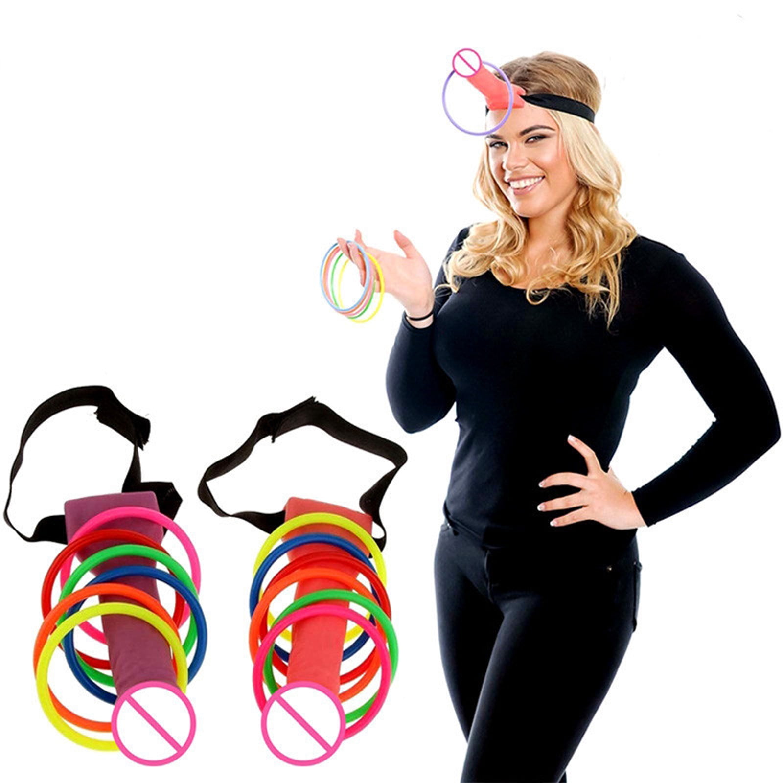 Hilarious Inflatable Banana Hoopla Ring Toss Game Three Coloured Hoops Hen Night 