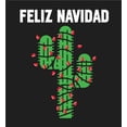 thumbnail image 4 of Feliz Navidad Christmas Cactus Adult Black Crew Neck Short Sleeve Tee-Medium, 4 of 4