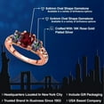 thumbnail image 2 of Gem Stone King 18K Rose Gold Plated Silver Red Rhodolite Garnet and Green Mystic Topaz Filigree Style 3 Stone Ring for Women (2.55 Cttw, Oval 8X6MM and 6X4MM) (Size 6), 2 of 6