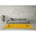 thumbnail image 3 of Ahgly Company Machine Washable Indoor Square Abstract Yellow Modern Area Rugs, 3' Square, 3 of 4