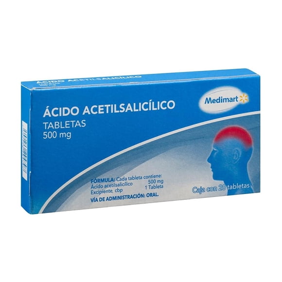 Ácido acetilsalicílico Medimart 500 mg, 20 tabletas