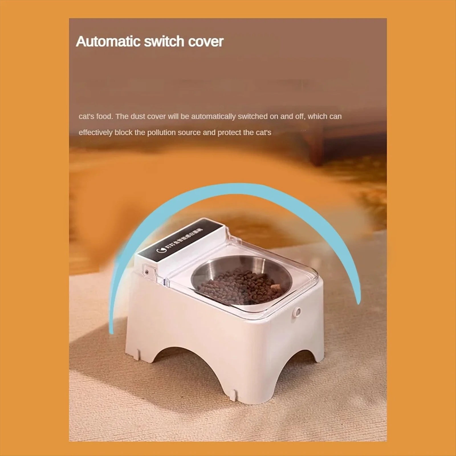 Barhoo Cat Bowl with Infrared Sensor Automatic Lid, Anti-Ant and Anti-Chew Pet Feeder for Cats and Dogs, Smart Food Dispenser with Automatic Cover for Hygiene
