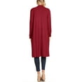 thumbnail image 3 of Women's Casual Loose Fit Side Pockets Solid Soft Lightweight Long Cardigan, 3 of 4