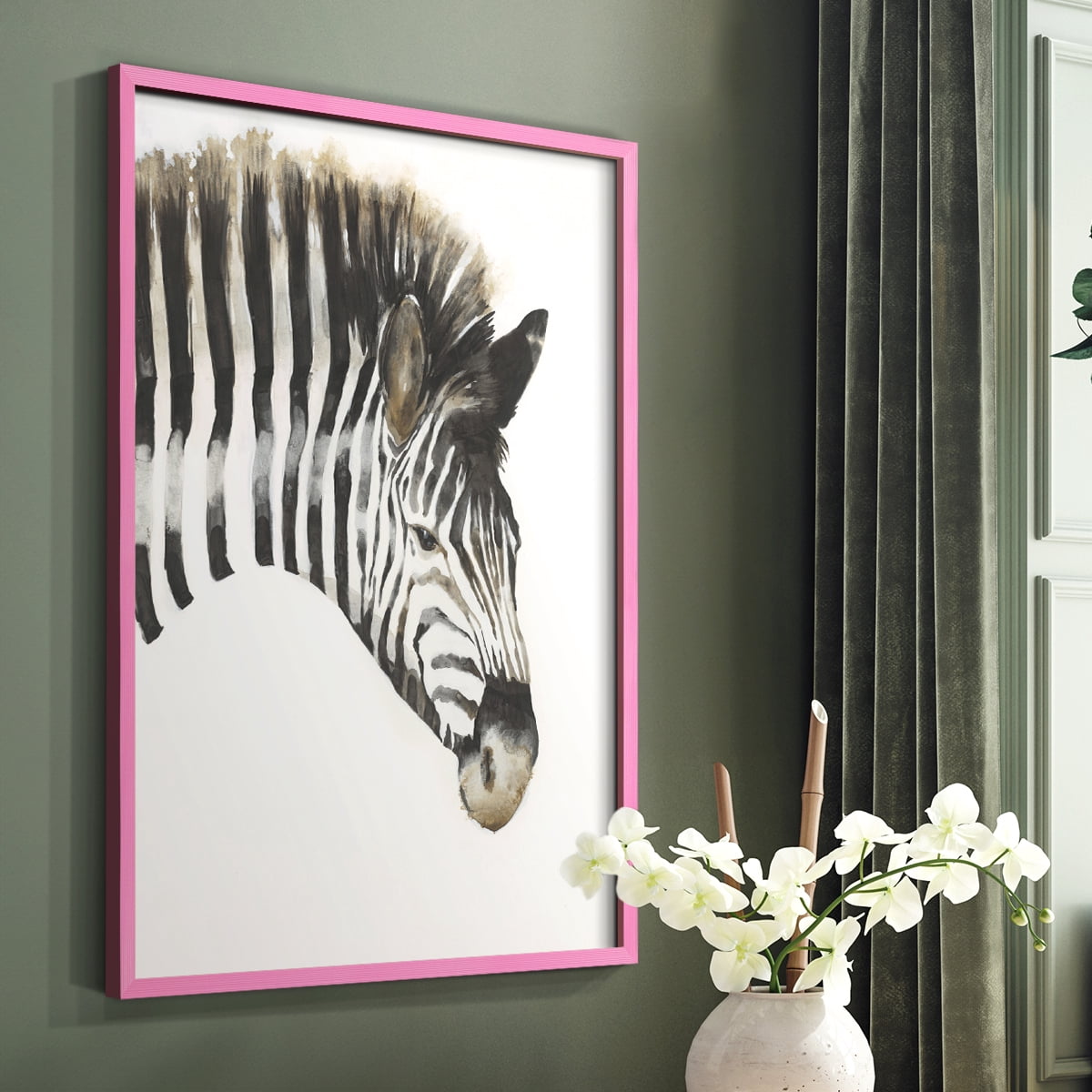 Zebra Stripes Framed Print - Solid Wood in Single Picture Frame Solid Wood 2 Framed Print