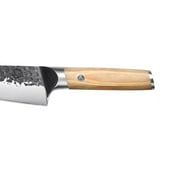 MITSUMOTO SAKARI 7 inch Japanese Santoku Chef Knife, High Carbon Stainless Steel Kitchen Cooking Knife