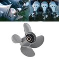 thumbnail image 4 of Outboard Propeller 4 Blades Propeller 10 3/8x13 Outboard Propeller High Thrust 4 Blades Aluminum Alloy Fit For Outboard 35-60HP Engine, 4 of 8