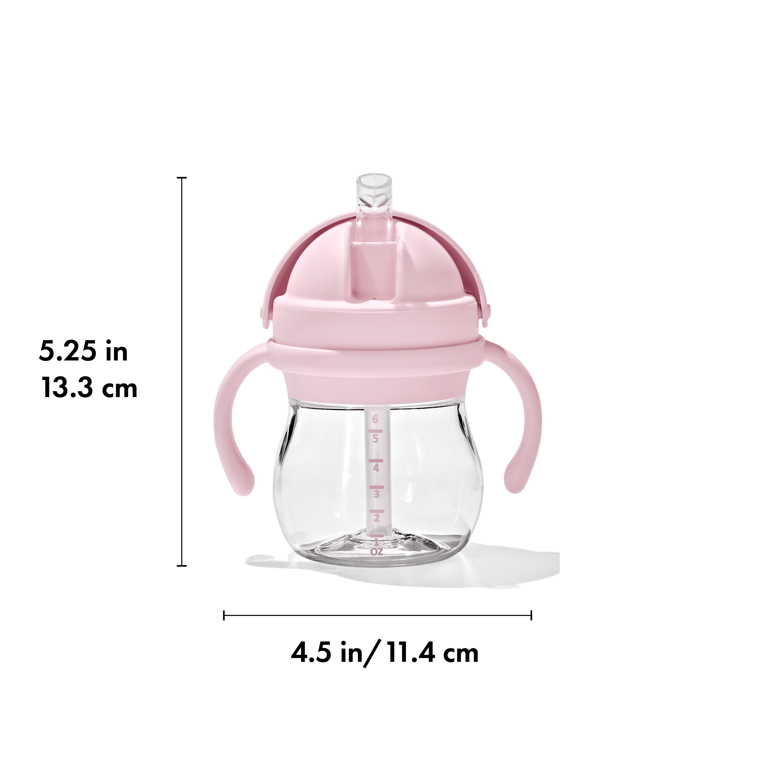 OXO Tot Transitions 6 oz Straw Cup with Removable Handles, Blossom