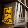 thumbnail image 3 of REGALWOVEN Decorative Metal Bookends, Large Book Ends for Shelves, Non-Skid Hollow-out Book Stopper for Home 2Pcs Gold 4.7"L x 3.5"W x 7"H, 3 of 6