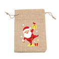 thumbnail image 2 of XWSHYW Contenedores de Almacenamiento Bolsa Navideña de Lino, Bolsa de Regalo de Papá Noel, Muñeco de Nieve, Bolsa de Dulces, 2 of 3