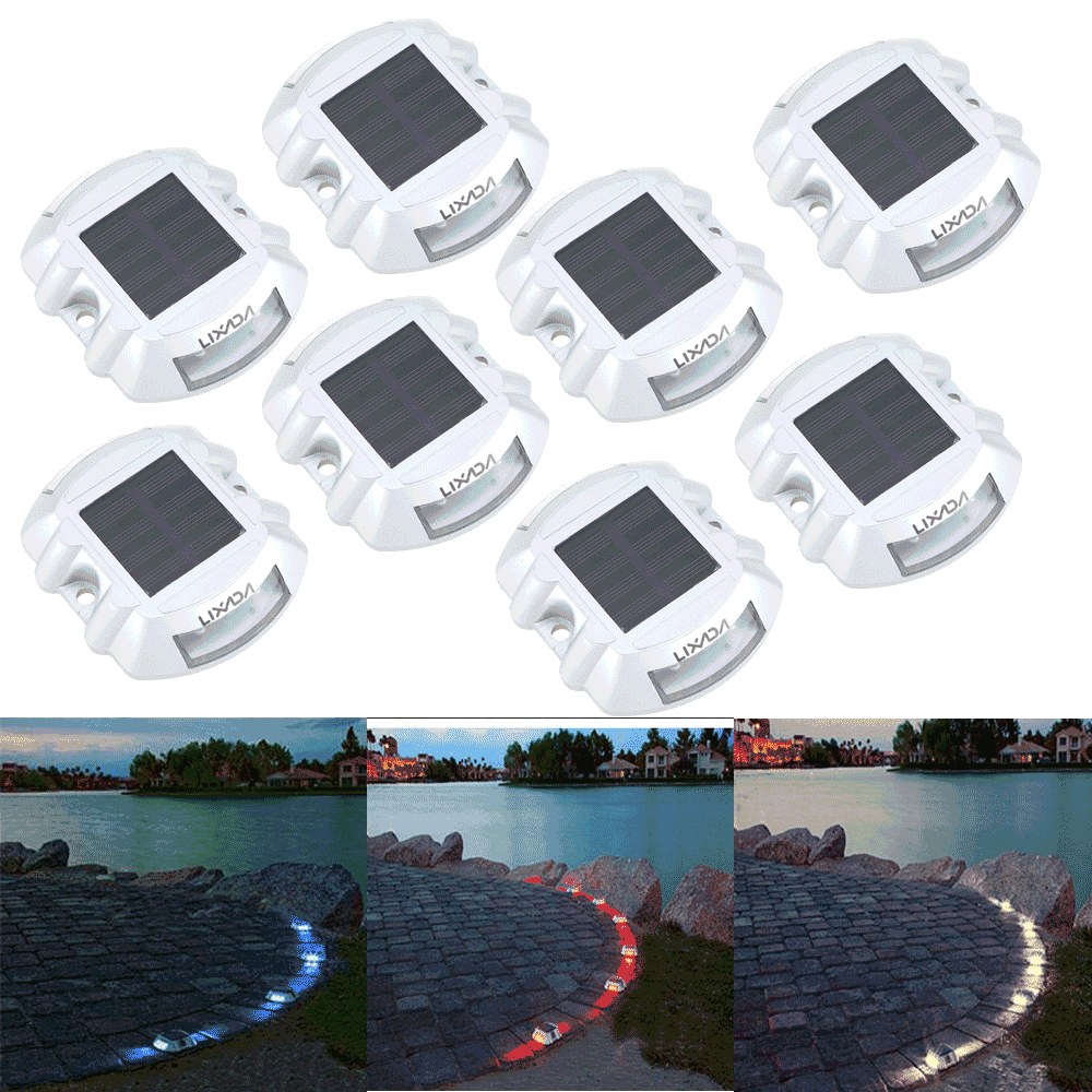 NEW 8 Pack Solar LED Pathway Driveway Lights Dock Path Step Road Safety Markers 