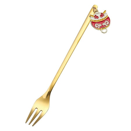 

Fjofpr New Year Tableware Dessert Fork Stirring Small Fork New Year Gift Fork Forks