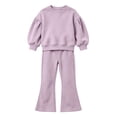 thumbnail image 4 of Linfrsh Toddler Girl Outfits Girls' Set Clothing Baby Spring and Colored Hoodie Flared Pants Two Piece Cotton Set, 4 of 4