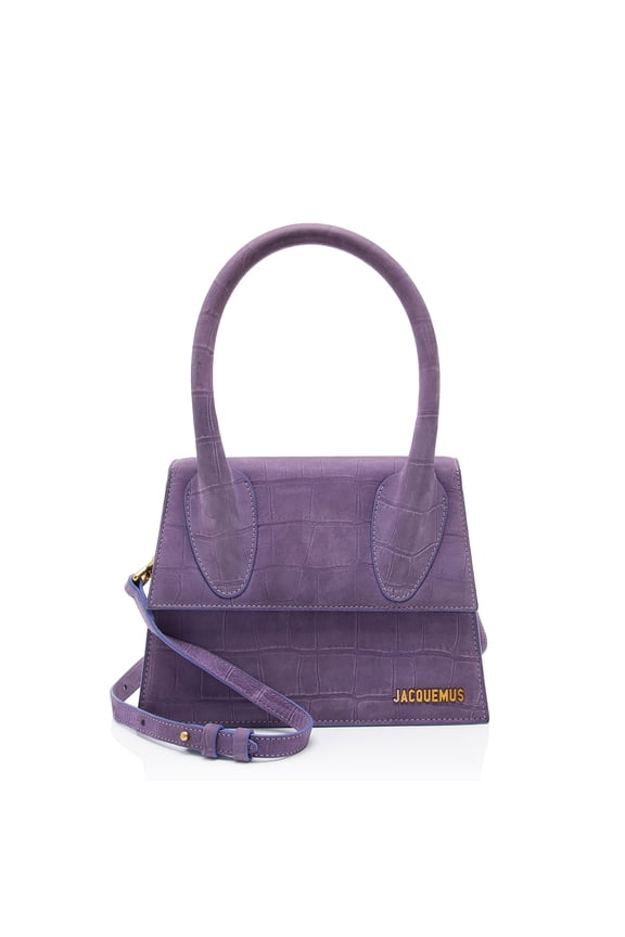 Pre-Owned Jacquemus Croc Embossed Nubuck Le Chiquito Moyen Large Bag