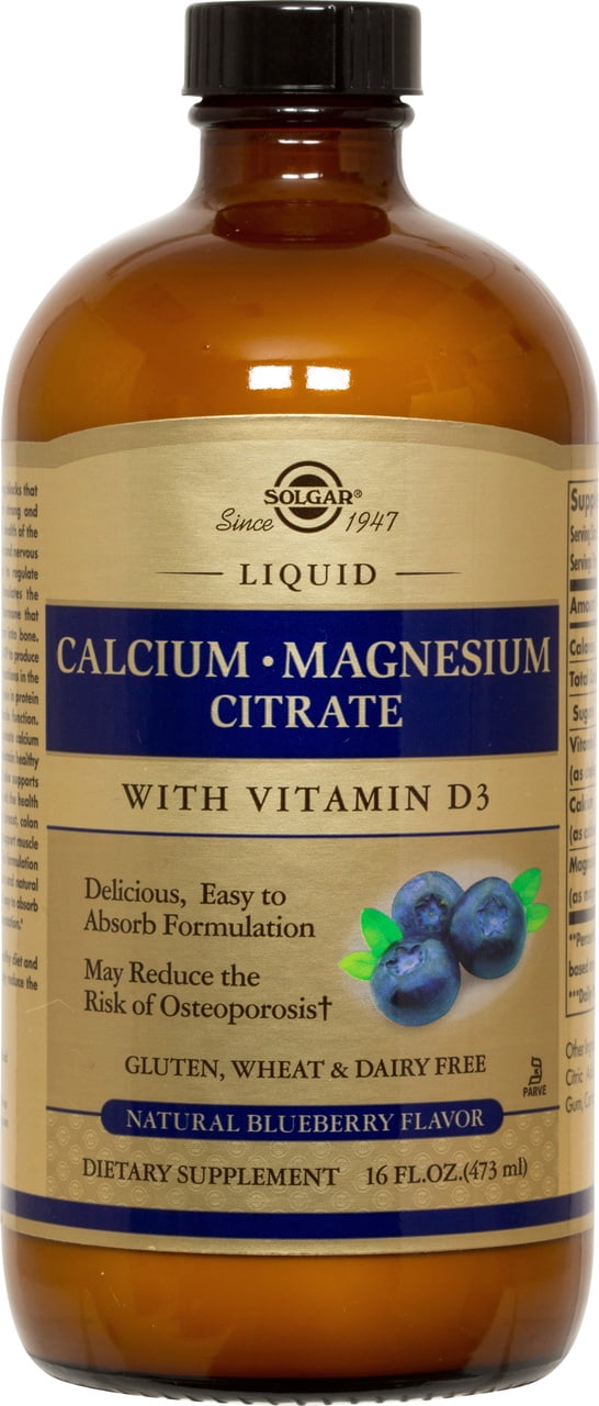 Solgar Liquid Calcium Magnesium Citrate with Vitamin D3 Natural