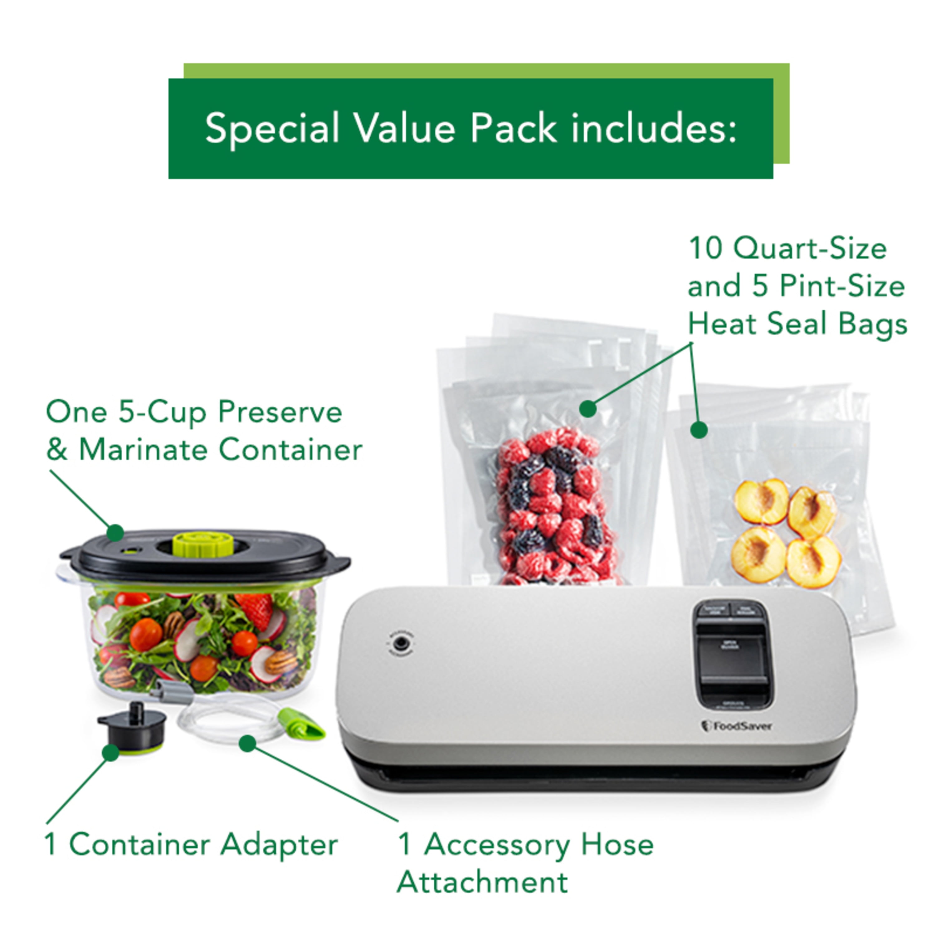 SealVit Food Vacuum Sealer Foodsaver Seal Machine with Portable Bags -  Vysta Home