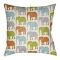 thumbnail image 2 of Surya LOTA-ELPH2-1818 Lolita 18" Wide Square Novelty Elephants Polyester Outdoor Accent, 2 of 7