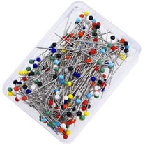 NOGIS 250 Pcs Ball Point Sewing Pins for Fabric, 1.5 inch/38mm Straight Pins Sewing, Glass Head Sewing Pins with Box, Straight Pins for Sewing with Big Heads Crafts, Quilting, Jewelry