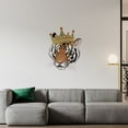 thumbnail image 2 of Removable Vinyl Art Decoration Tiger Head Crown Jewel Prince King Design Multicolored Home Living Room Wall Decal - 20" x 25" Kids Bedroom Nursery Large Cat Jungle Animal Decor Adhesive Wall Sticker, 2 of 5