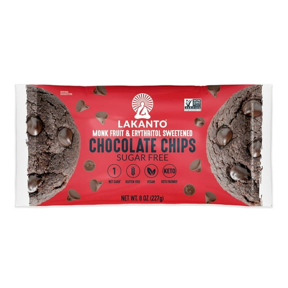 Pack of 8, Lakanto Sugar-Free Chocolate Chips, 8 oz