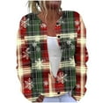 thumbnail image 3 of yoeyez Ugly Christmas Sweater Cardigan Women Xmas Print Button up Cardigan Coats Winter Warm Cozy Cable Knit Cardigan Sweater, 3 of 6