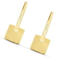 thumbnail image 3 of JewelStop 14K Yellow Gold Dangle Square Drop Huggie Hoop Earrings with Polished Finish and Endless Clasp, 3 of 7