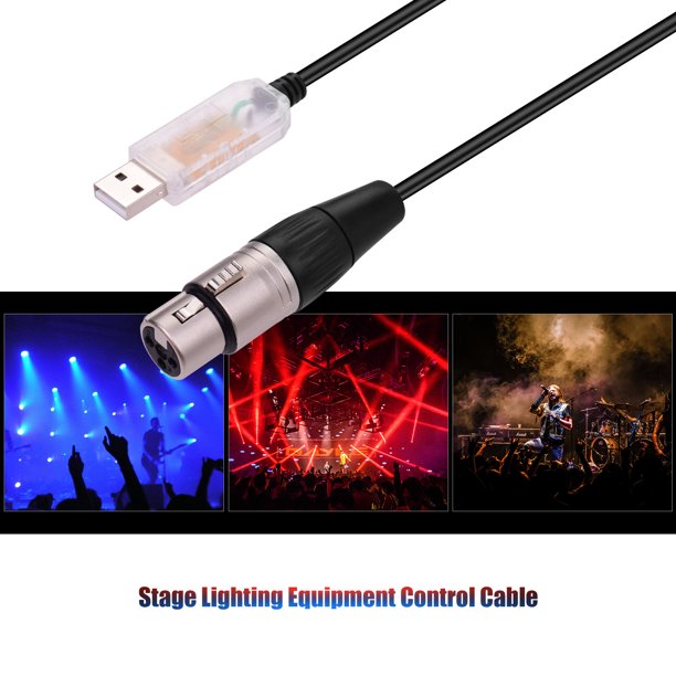 Walmeck Rs485 Dmx512 Converter Cable Usb To 3pin Xlr Female Interface Computer Connecting Stage Lighting Devices Led Control Cable Compatible With Freestyler Download Transparent Plug 5m Length Walmart Com Walmart Com
