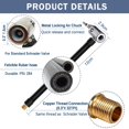 thumbnail image 2 of 2PCs Air Inflator Hose Adapter Convert Twist On Connection to Lock On Connection Locking Air Chuck with Air Hose and Standard Tire Valve Fine Thread, 2 of 5