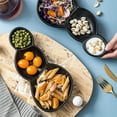 thumbnail image 5 of Bruntmor 3-Compartment Modern Matte Porcelain 105" Long Appetizer Serving Tray, 5 of 5