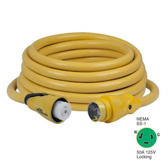 Marinco CS503-50 Marinco CS503-50 EEL 50A 125V Shore Power Cordset - 50 in. - Yellow