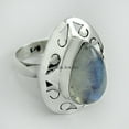 thumbnail image 3 of Genuine Rainbow Moonstone Ring, Natural 925 Sterling Silver, Statement Ring, Fashionable Ring, Expensive Ring, Dainty Ring, Meditation Ring, June Birthstone (Rainbow Moonstone, 7), 3 of 5