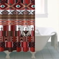 thumbnail image 4 of Red Boho Tribal Diamonds and Rectangles Pattern Shower Curtain 72"x84" ,Bathroom Decorative Shower Curtains Set with 12 Hooks,Modern Waterproof Washable Shower Curtain, 4 of 6