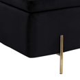 thumbnail image 4 of Jaxon 45 Inch Modern Storage Bench with Padded Seat Cushion, Black Velvet- Saltoro Sherpi, 4 of 5