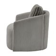 thumbnail image 5 of Weston Home Killarney Oversized Wale Corduroy Swivel Accent Chair with Furry Channel Pillow, Gray/Dark Gray Pillow, 5 of 9