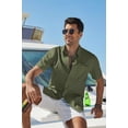 thumbnail image 2 of COOFANDY Mens Short Sleeve Button Down Shirts Cotton Casual Summer Shirts Textured Beach Vacation Outfits, 2 of 6