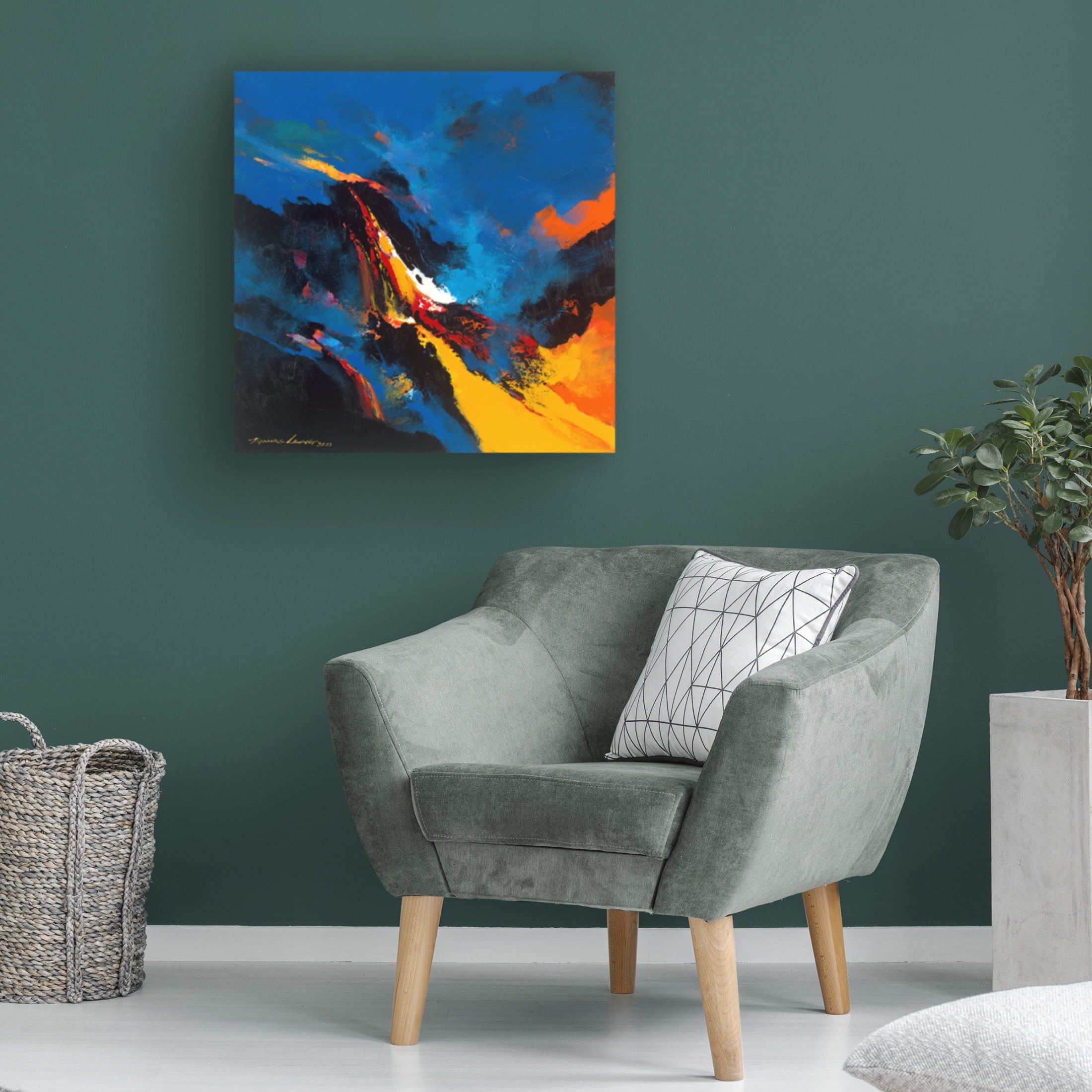 Canvas Wall Art - Thomas Leung 'Lava River' Wall Art for Living Room, Bedroom, or Office Décor by Trademark Fine Art - 14 x 14 Inches
