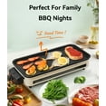 thumbnail image 3 of Casualife Electric Griddle, 2 in 1 Indoor Smokeless Grill with Removable Non Stick Plate, 1500W, 5 Temp Settings, 3 of 7