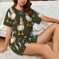thumbnail image 4 of KLL Mallard Ducks Wild Birds Print Pajama Set for Women Short Sleeve Sleepwear Pjs Soft 2 Piece Lounge Sleepwear Sets-Large, 4 of 6